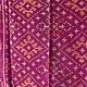 magenta handloom pure silk Patola stole with intricate diamond geometric pattern