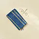 tangaliya handloom cotton stole in indigo royal blue with mustard yellow stripes, hand-woven white dana dot motifs, and knotted fringe tassels