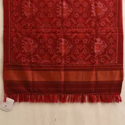 Vasant . वसंत | Handwoven Woolen Ikat Patola Shawl - Red