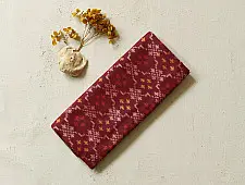 Rasika . रसिका ~ Patola Pure Silk Dupatta ~ Dark Maroon