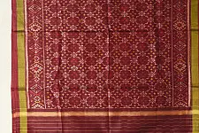 Rasika . रसिका ~ Patola Pure Silk Dupatta ~ Dark Maroon