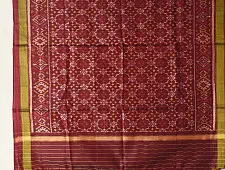 Rasika . रसिका ~ Patola Pure Silk Dupatta ~ Dark Maroon