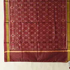 Rasika . रसिका ~ Patola Pure Silk Dupatta ~ Dark Maroon