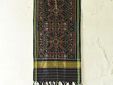Rasika . रसिका ~ Handloom Patola Silk Cotton Stole - Black