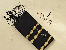 Tangaliya | Handloom Cotton Stole - Black