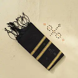 Tangaliya | Handloom Cotton Stole - Black