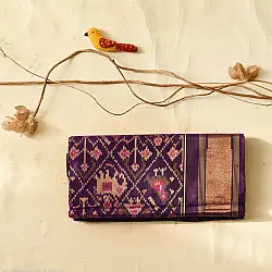 चंपा - चकली ⁂ Narikunj Traditional Patola Silk Saree| Purple