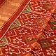shop Handwoven Patola Silk Saree - Red & Green Double Ikat Patola