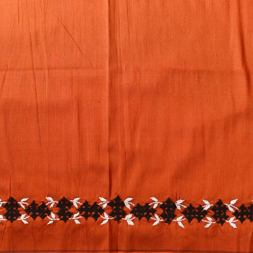 Embroidered Blouse Piece ( Unstitched ) -brown