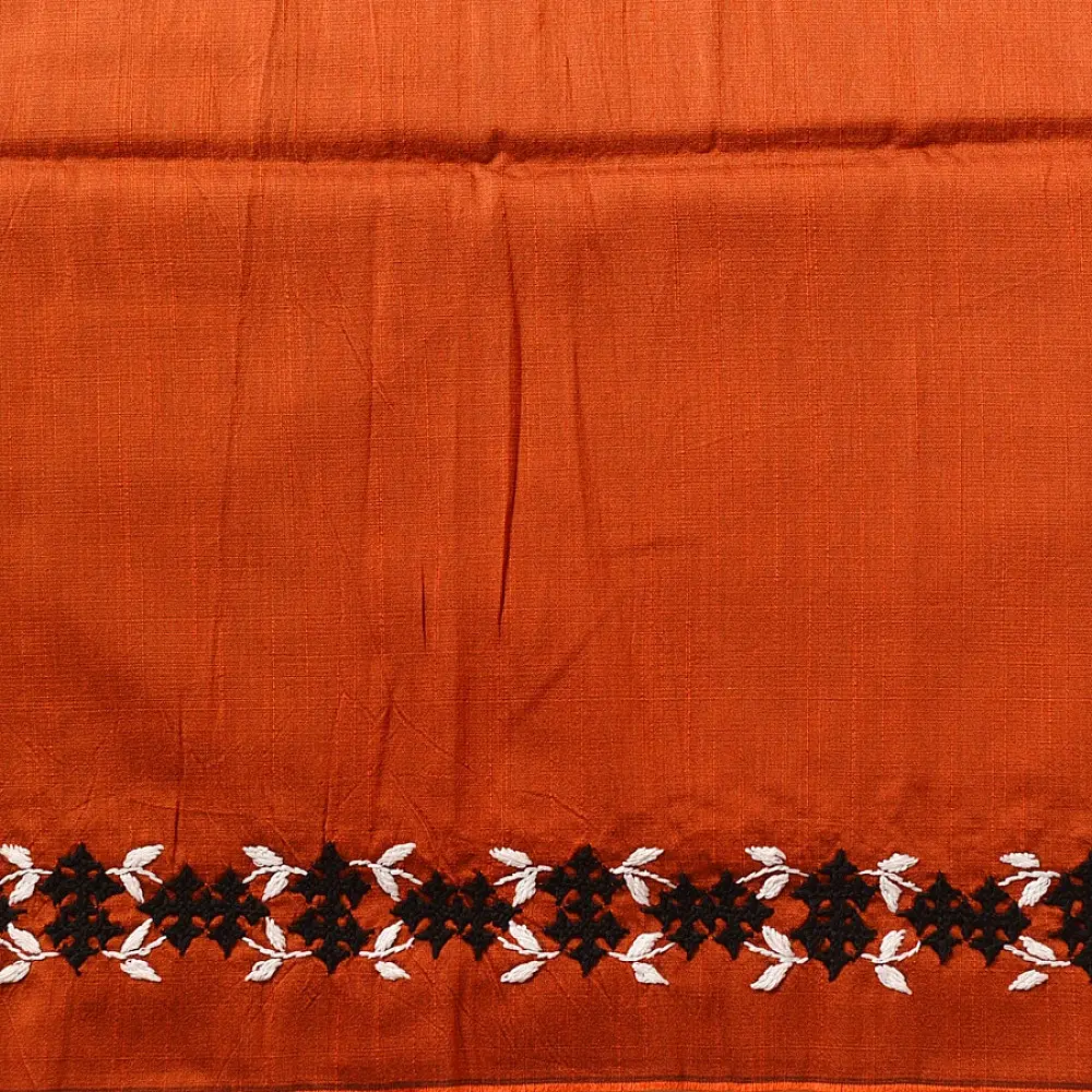 Embroidered Blouse Piece ( Unstitched ) -brown