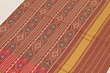 Champa - Chakli . चंपा - चकली ~ Patola Cotton Saree - Light Brown