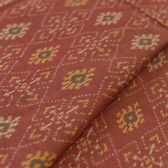 shop Patola cotton Handwoven Saree - Light Brown