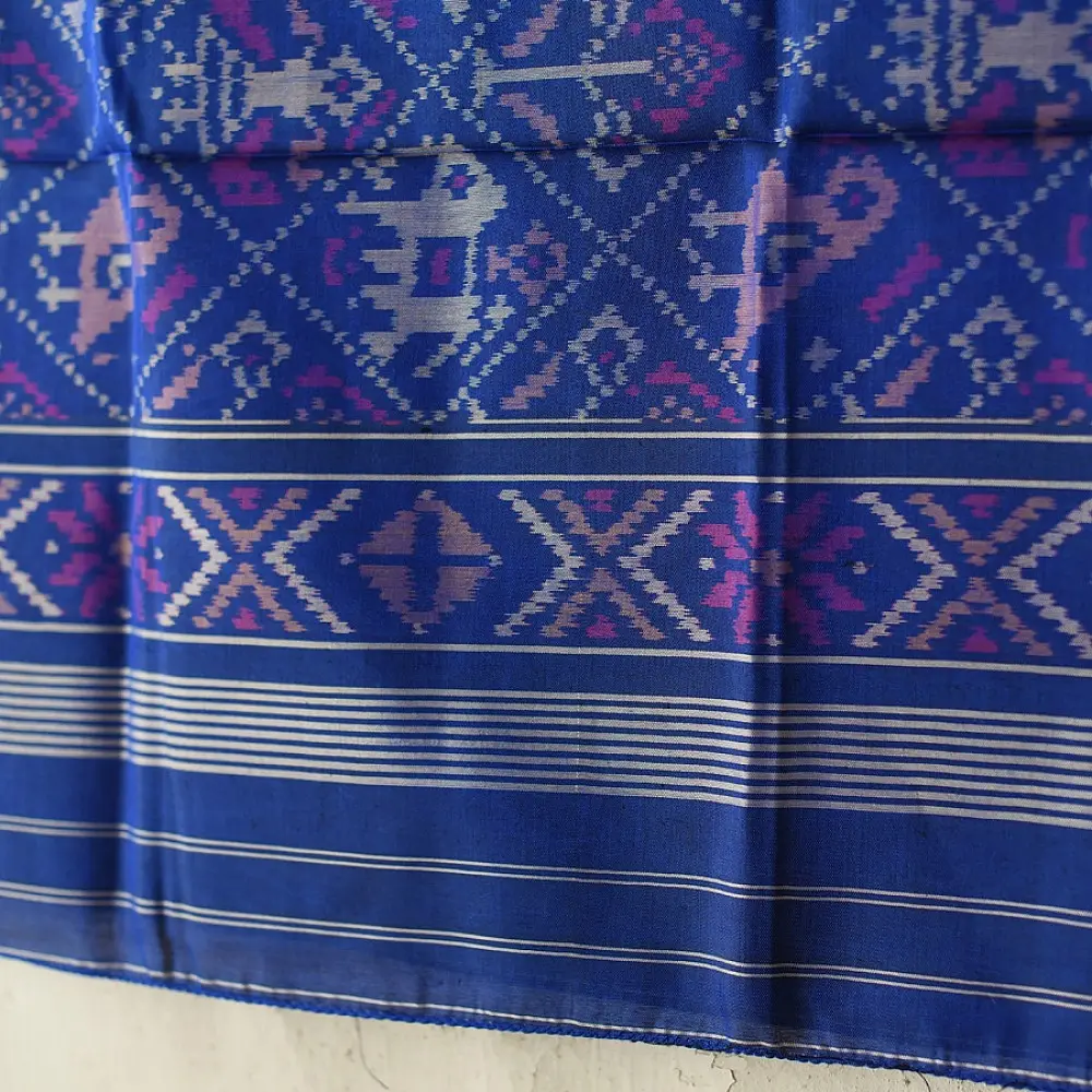 shop pure silk patola ikat Blue Narikunj Design dupatta