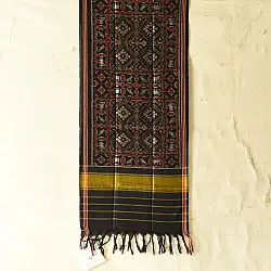 Rasika . रसिका ~ Handloom Patola Silk Cotton Stole - Black