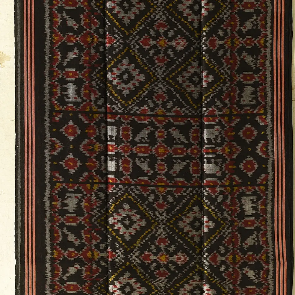shop handloom black silk cotton patola ikat stole