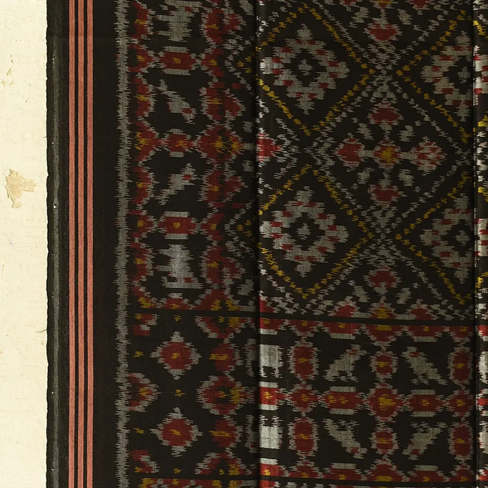 shop handloom black silk cotton patola ikat stole