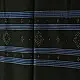 tangaliya handloom cotton stole in classic black with subtle indigo blue stripes, raised white dana dotwork motifs, and hand-knotted tassels   