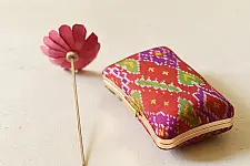 A pocket full of joy ~ Patola Clutch Purse / Red Sling Bag
