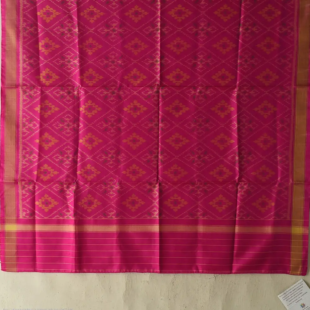 shop pure silk patola ikat dupatta - Pink Diamond Design