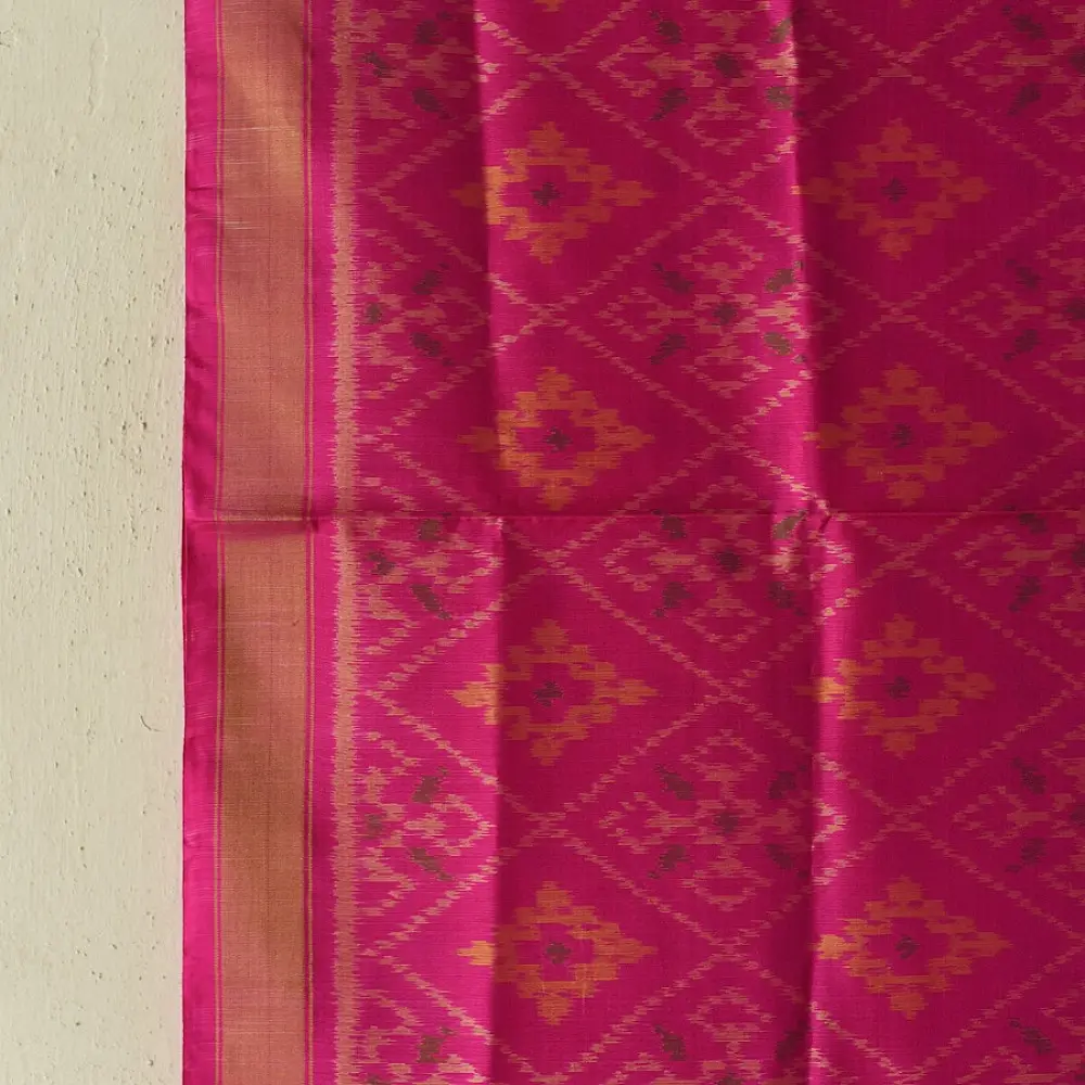 shop pure silk patola ikat dupatta - Pink Diamond Design