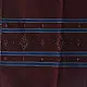 tangaliya handloom cotton stole in deep wine maroon with teal blue stripes, white raised dana bead motifs, and hand-knotted fringe tassels