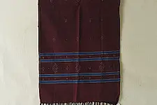 Tangaliya | Handloom Cotton Stole - Wine Maroon