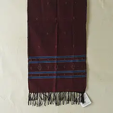 Tangaliya | Handloom Cotton Stole - Wine Maroon