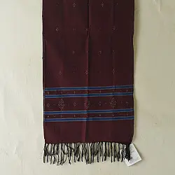 Tangaliya | Handloom Cotton Stole - Wine Maroon