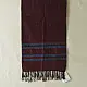 tangaliya handloom cotton stole in deep wine maroon with teal blue stripes, white raised dana bead motifs, and hand-knotted fringe tassels