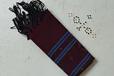 Tangaliya | Handloom Cotton Stole - Wine Maroon