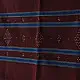 tangaliya handloom cotton stole in deep wine maroon with teal blue stripes, white raised dana bead motifs, and hand-knotted fringe tassels
