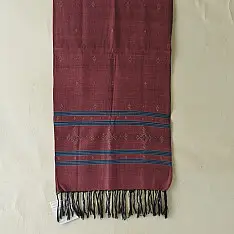 Tangaliya | Handloom Cotton Stole - Brick Red