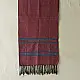 tangaliya handloom cotton stole in classic black with subtle indigo blue stripes, raised white dana dotwork motifs, and hand-knotted tassels   