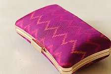 A pocket full of joy ~ Patola Clutch Purse / Sling Bag - Purple Zig Zag