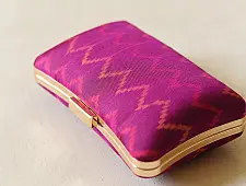 A pocket full of joy ~ Patola Clutch Purse / Sling Bag - Purple Zig Zag