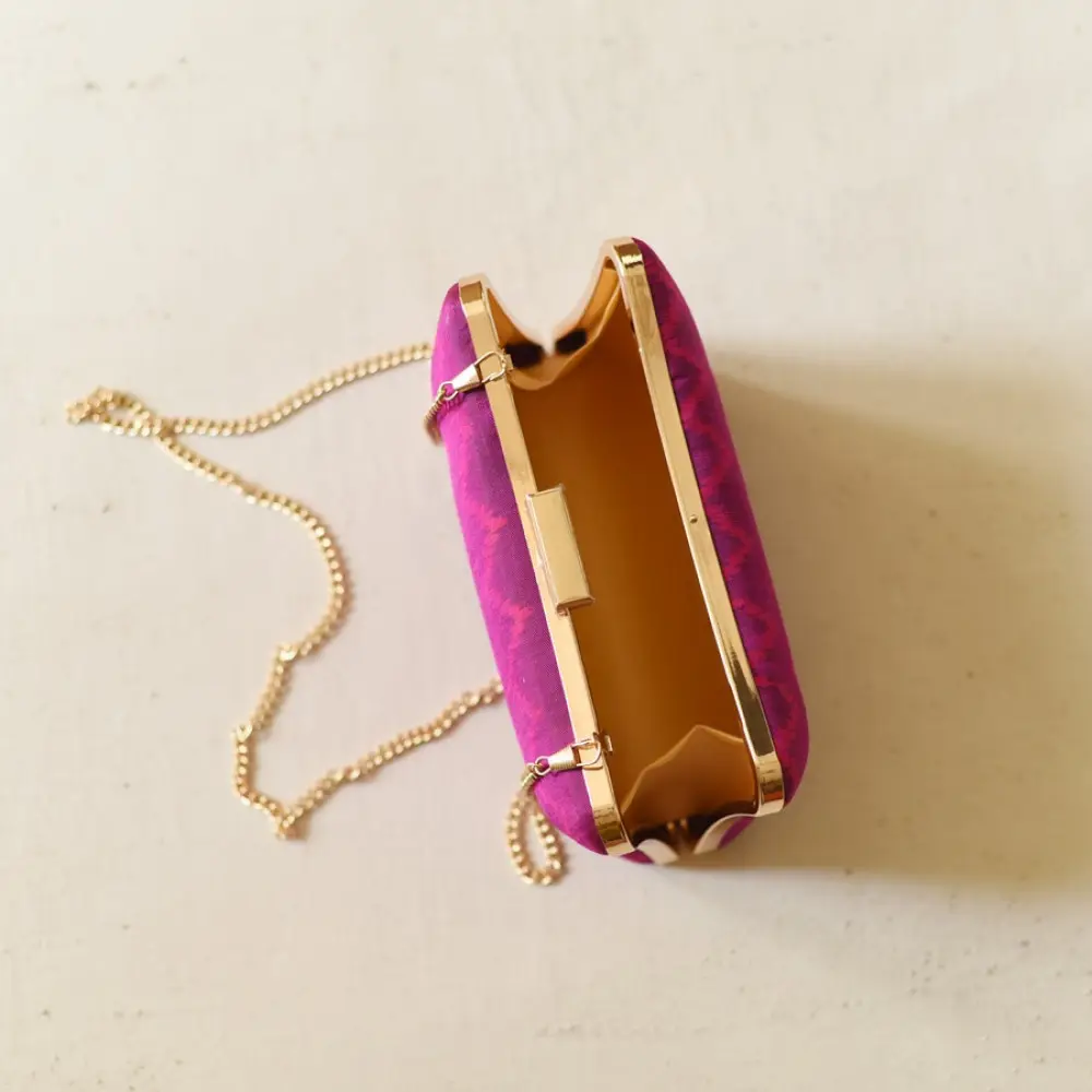 shop Patola Clutch Purse / Sling Bag - Purple Zig Zag