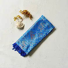 Rasika . रसिका ~ Patola Silk Dupatta ~ Sky Blue Narikunj 