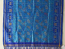 Rasika . रसिका ~ Patola Silk Dupatta ~ Sky Blue Narikunj 