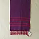 tangaliya handloom cotton stole in rich regal violet purple with crimson red stripes, raised white dana bead motifs, and hand-knotted fringe tassels