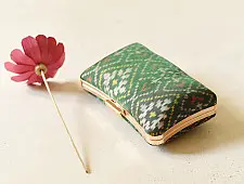 A pocket full of joy ~ Patola Clutch Purse / Sling Green Bag