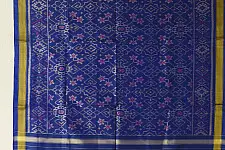Rasika . रसिका ~ Patola Silk Dupatta ~ Dark Blue Navratna