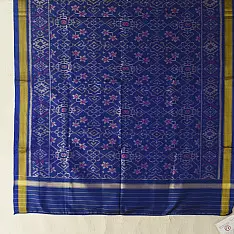 Rasika . रसिका ~ Patola Silk Dupatta ~ Dark Blue Navratna