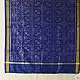 shop pure silk patola ikat dupatta - Dark Blue Navratna
