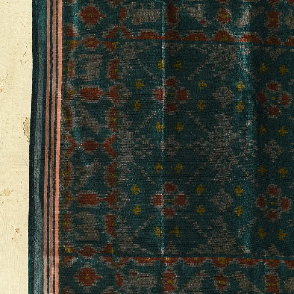shop Blue - handloom silk cotton patola ikat stole