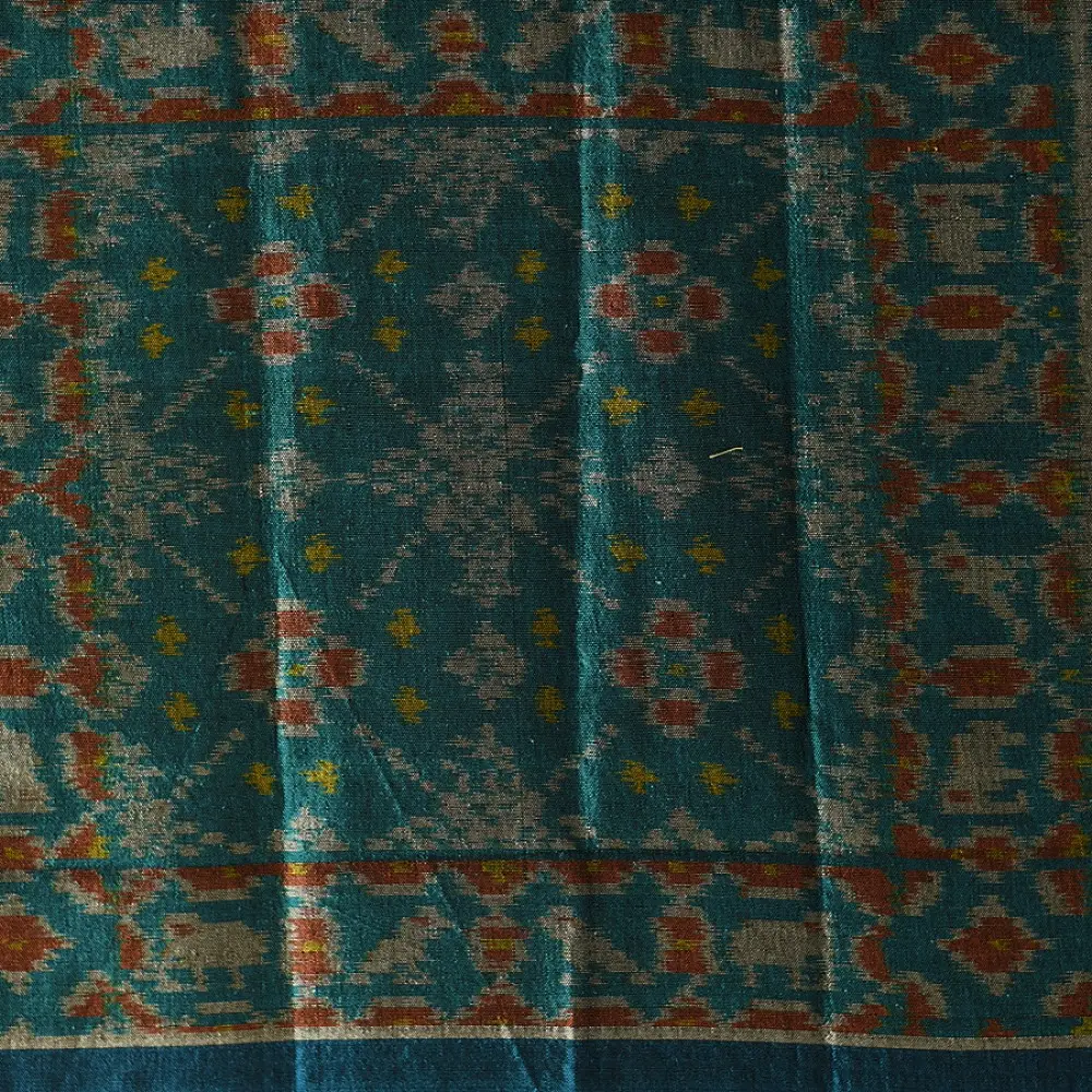 shop Blue - handloom silk cotton patola ikat stole