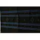 tangaliya handloom cotton stole in dark green with sky blue stripes, raised white dana dot motifs, and hand-knotted fringe tassels