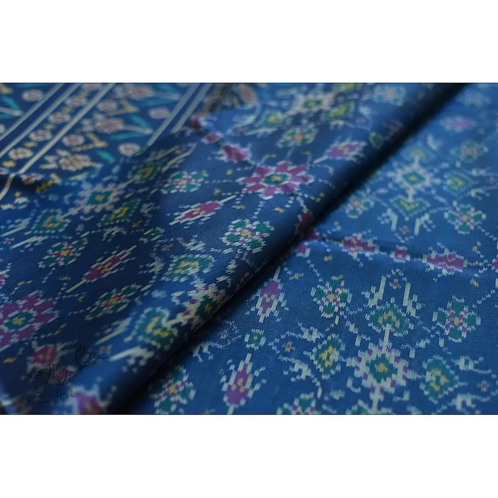 shop Patola Silk Handwoven Blue saree
