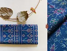 Champa - Chakli . चंपा - चकली | Silk Patola Saree - Blue