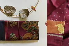 Champa - Chakli . चंपा - चकली | Silk Patola Saree - Maroon & Black