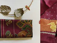 Champa - Chakli . चंपा - चकली | Silk Patola Saree - Maroon & Black
